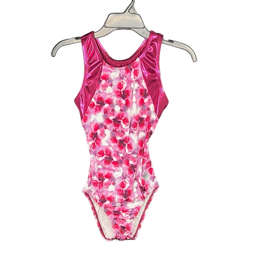 Snowflake Designs Adult Medium Pink floral Leotard